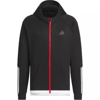 Adidas Basketball FW24 с капюшоном на молнии модная универсальная куртка мужская куртка черная JL7586 2XL