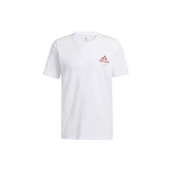 Adidas Баскетбольная футболка с круглым вырезом и короткими рукавами, мужские топы, белый GN5113 M