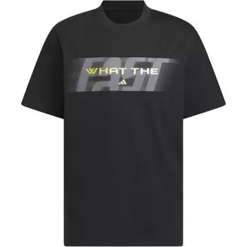 Adidas Баскетбольная Графика Свободный Крой Модная Дышащая Футболка с Коротким Рукавом Мужские Топы Черный KA2292 M