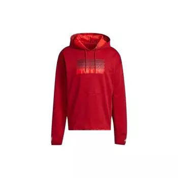 Adidas Баскетбольная толстовка с капюшоном с логотипом и градиентом, мужская толстовка с капюшоном, красная HI5825 M