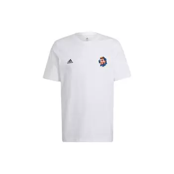 Adidas Beckham Буквенно-цифровой принт Футбольная повседневная футболка с коротким рукавом Мужские топы Белые HC4155 S