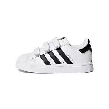 Adidas Белые черные детские кроссовки Superstar CF I BZ0418