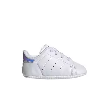 Adidas Белые переливающиеся детские кроссовки Stan Smith Crib Cloud-White Silver-Metallic CG6543