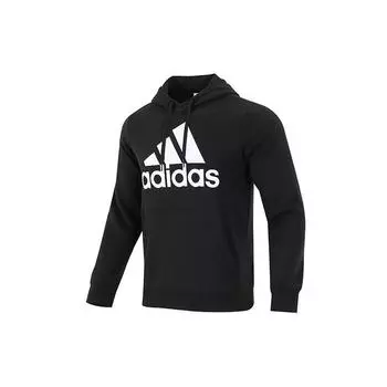 Adidas Большой Логотип Кенгуру Карманная Толстовка Мужская Толстовка Черный GK9220 M