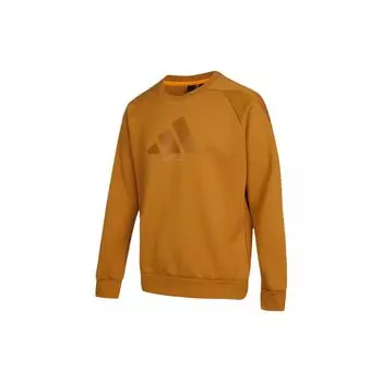 Adidas Большой Логотип Круглый Вырез Спортивная Толстовка Мужская Толстовка Пшенично-Коричневый HE9902 XL