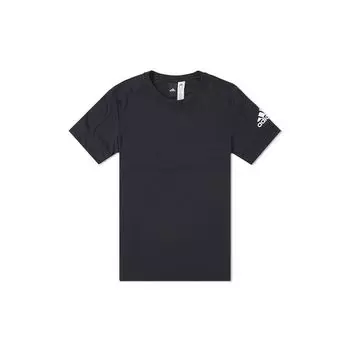 Adidas Breathable Comfort Повседневная футболка с круглым вырезом Мужские топы Черные CG2097 S