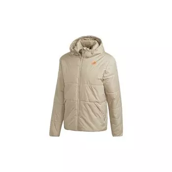 Adidas Bsc Hood Ins Теплая однотонная спортивная хлопковая куртка с капюшоном Зимняя мужская куртка цвета хаки FT2536 XL
