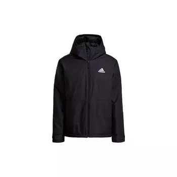 Adidas Bsc St In HJ Теплая однотонная спортивная хлопковая куртка с капюшоном Зимняя мужская куртка черного цвета GN3241 S