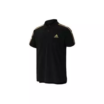 Adidas Camo Stripe Training Спортивная рубашка поло с коротким рукавом Мужские топы Черный GK9616 XS