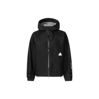 Adidas Casual Logo Design С капюшоном и длинным рукавом Спортивная куртка Женские топы Черный HG4362 M