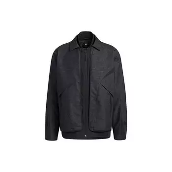 Adidas Casual с отложным воротником на молнии, мужская куртка, черная HY5843 L