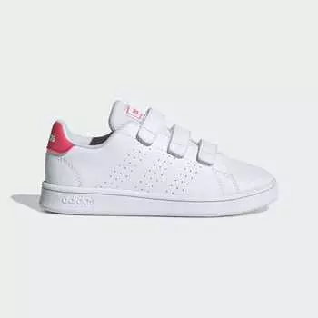 Adidas Children [ADVANCOURT SHOES] Обувь Белые Кроссовки Спортивная одежда Унисекс EF0221 Обувь Белый/Настоящий розовый/Обувь Белый 31.3