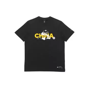Adidas China Тематический принт с круглым вырезом Футболка унисекс Черная GP1856 XXS