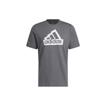 Adidas City Edition Logo Print Круглый вырез с коротким рукавом Футболка Мужские топы Темно-серый H49666 S