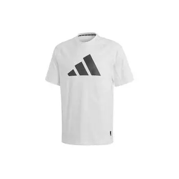 Adidas Classic Pyramid Logo Print Футболка с коротким рукавом Мужские топы Белые FL3886 XXL