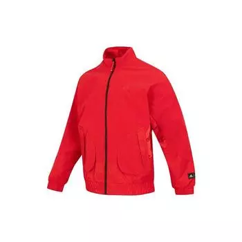 Adidas CM Comfort Тканая куртка Повседневная однотонная мужская верхняя одежда с воротником-стойкой Красный HZ3039 M