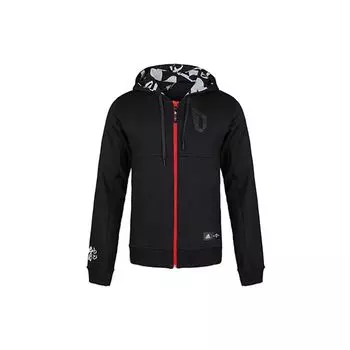 Adidas CNY Dame Баскетбольная велюровая куртка с капюшоном во всю молнию Мужская куртка Черная DZ0857 M