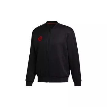 Adidas CNY Series Rose Jacket Back Print Slim Fit Баскетбольная спортивная куртка Мужская верхняя одежда Черный GH4993 S
