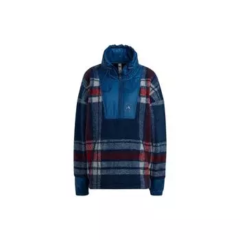 Adidas Цветные блоки полумолния воротник стойка винтажная спортивная куртка женская куртка синяя HI6076 S