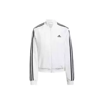 Adidas Color Block Полосатая спортивная повседневная куртка Женские куртки Белые H10180 S