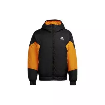 Adidas Color-Block Спорт на открытом воздухе Теплый хлеб с капюшоном Пуховик Мужская верхняя одежда Черный GV5354 M
