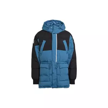 Adidas Colorblock Drawstring Талия Пуховик с длинными рукавами Мужская верхняя одежда Синий HL6745 M