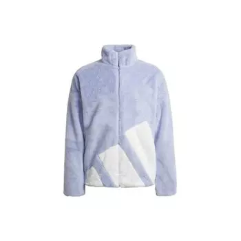 Adidas Colorblock Logo Куртка из синтетического меха Мужская Верхняя одежда Светло-фиолетовый HI1201 XS