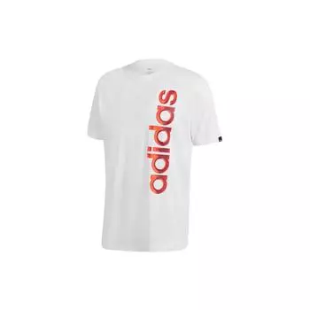 Adidas Colorblock Logo Print Спортивная футболка с круглым вырезом Мужские топы Белый GD5912 XXL