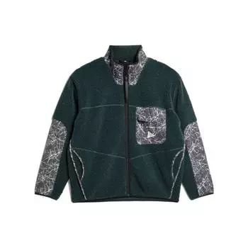 Adidas Colorblock Patchwork Design Логотип Принт Стенд Воротник Куртка Мужская Верхняя одежда Зеленый HN6937 S