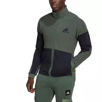 Adidas Colorblock Sherpa Fleece Удобная теплая спортивная куртка с логотипом бренда Мужские куртки Окисленные зеленые чернила HK4603 L