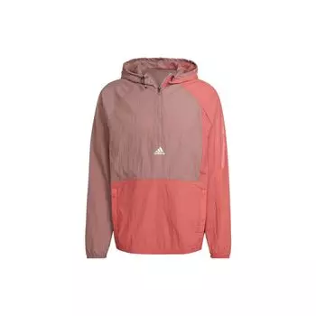 Adidas Colorblock Sports Fitness Мужская куртка с капюшоном Верхняя одежда Розовый HZ9708 XS