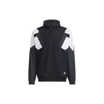 Adidas Colorblock Стенд Воротник Спортивная Куртка Мужская Верхняя Одежда Черный HE7472 XL