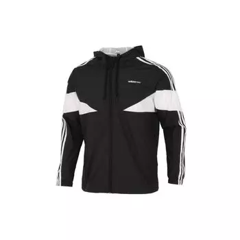 Adidas Colorblock Тканая ветровка с капюшоном Мужская верхняя одежда Черный GP5709 M