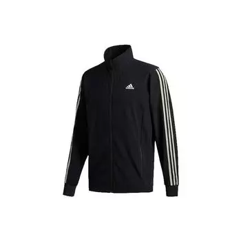 Adidas Cool Touch Полосатая куртка-стойка с логотипом Мужская верхняя одежда Черный GE3424 L