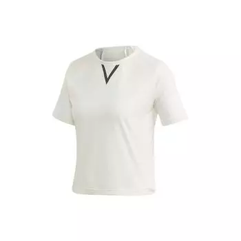 Adidas Crop Top Повседневная футболка с коротким рукавом и круглым вырезом Женские топы Han-Jade-White GH7369 M
