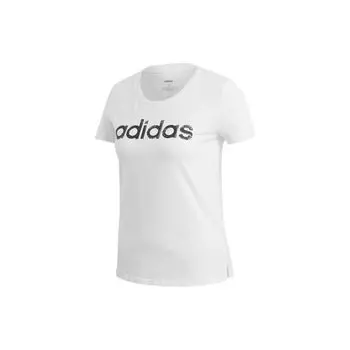Adidas Цветные блоки буквенный принт спортивная фитнес футболка с коротким рукавом женские топы белый EI4559 S