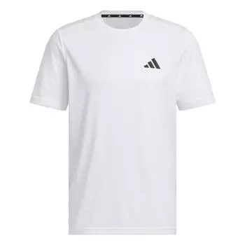 Adidas D2M Однотонная дышащая влагоотводящая футболка с коротким рукавом Мужские топы Белый KA8339 3XL