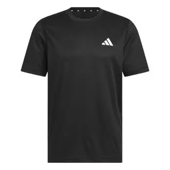 Adidas D2M Однотонная Приятная к коже Удобная Дышащая Мягкая Футболка с коротким рукавом Мужские Топы Черный KA8338 L