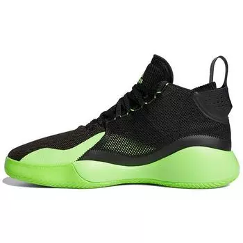 adidas D Rose 773 2020 Black Team Solar Green Мужские кроссовки Core-Black Grey-Six FZ1268