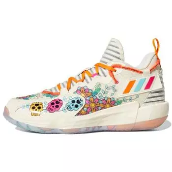 Adidas Dame 7 EXTPLY Day of The Dead Мужские кроссовки White Tennessee-Orange Core-Black GW3832 44