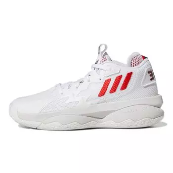 adidas Dame 8 J Dame Time - Белые ярко-красные детские кроссовки Cloud-White Core-Black GY2908 39
