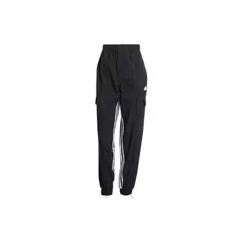 Adidas Танцевальный универсальный универсальный тканый карго спортивный костюм брюки с тремя полосками и цветными блоками женские брюки черные IN1826 L