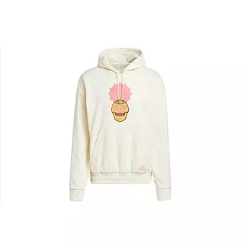 Adidas Day Of The Dead Print Повседневный баскетбольный пуловер с капюшоном Мужская толстовка с капюшоном Off-White GP6225 L