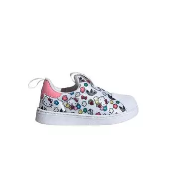 Adidas Детские кроссовки Hello Kitty x Superstar 360 I Floral White Cloud-White Bliss-Pink IG5668