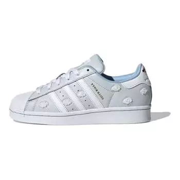 Adidas Детские кроссовки Hello Kitty x Superstar J с вышитыми облаками, синие, Halo-синие, облачно-белые IF7021 35