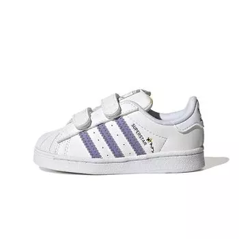 Adidas Детские кроссовки Superstar I Save The Bees White Cloud-White Magic-Lilac HP6219