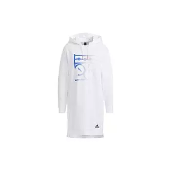 Adidas Длинная толстовка с капюшоном с градиентным принтом Женская толстовка белая H09684 L