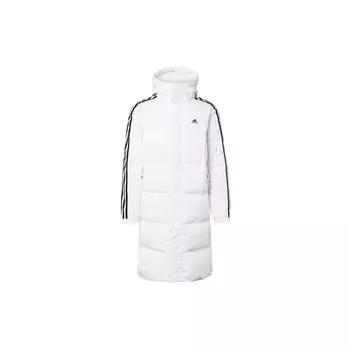 Adidas Длинный капюшон с полосатым принтом Теплый пуховик Мужская верхняя одежда Белый IT8713 XXXL