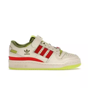 Адидас Доктор. Seuss x Forum Low J The Grinch — Детские кроссовки кремово-белого цвета Collegiate-Red Solar-Slime ID9175 39