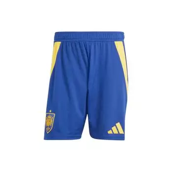 Adidas Домашние шорты Spain 24 с вышитым логотипом, двухцветные прямые футбольные штаны Fan Edition, мужские брюки Victory-Blue IW8150 S